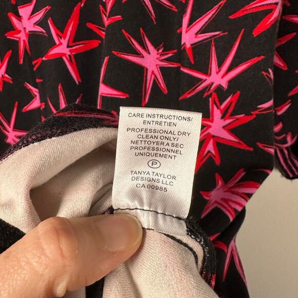 Tanya Taylor Charli Turtleneck Pow Print Ponte Black Multi Mini Dress Women's 8 - Picture 9 of 9